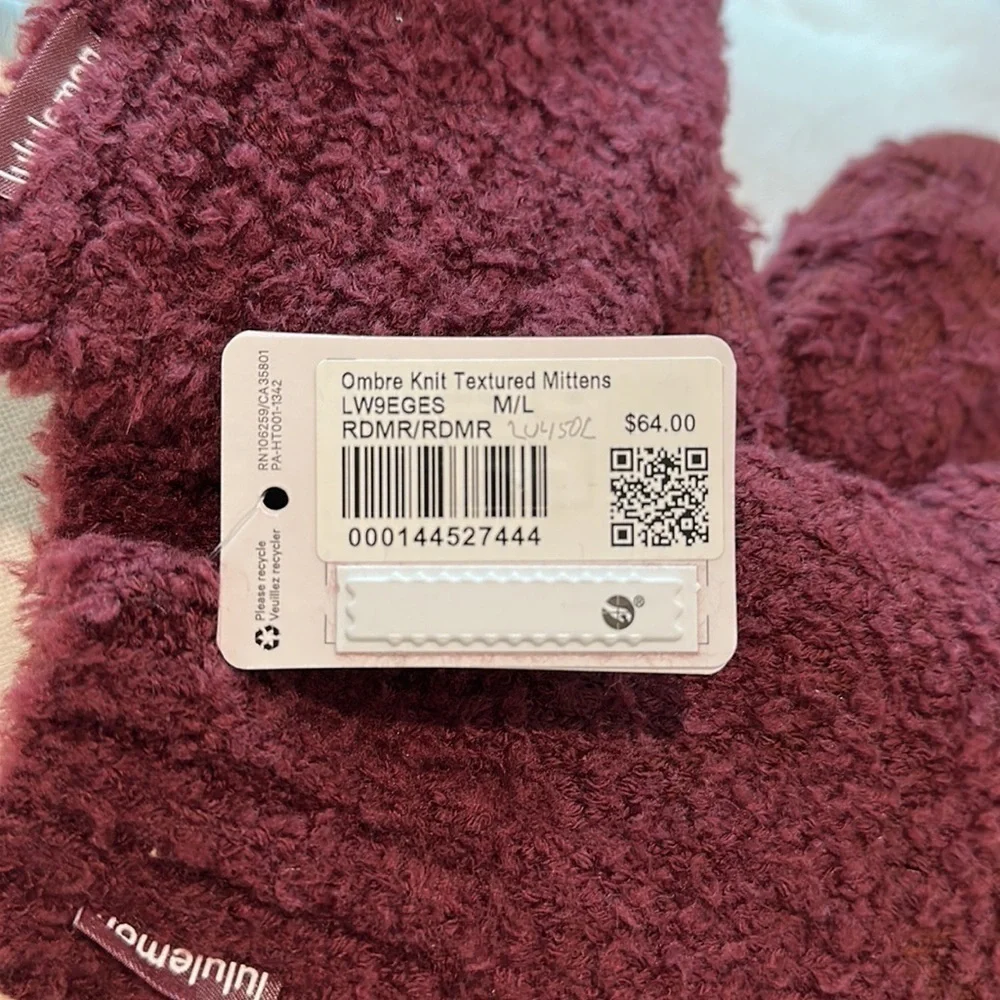 Lululemon Women's Ombre Knit Textured Mittens M/L NWT